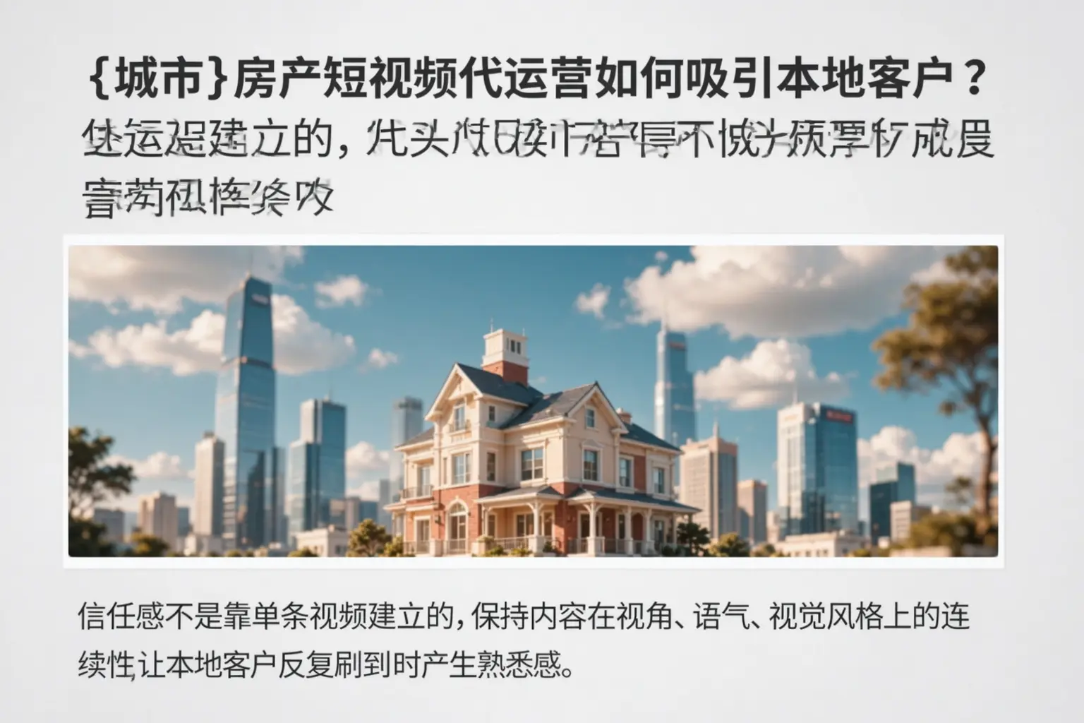 宁波房产短视频代运营如何吸引本地客户？