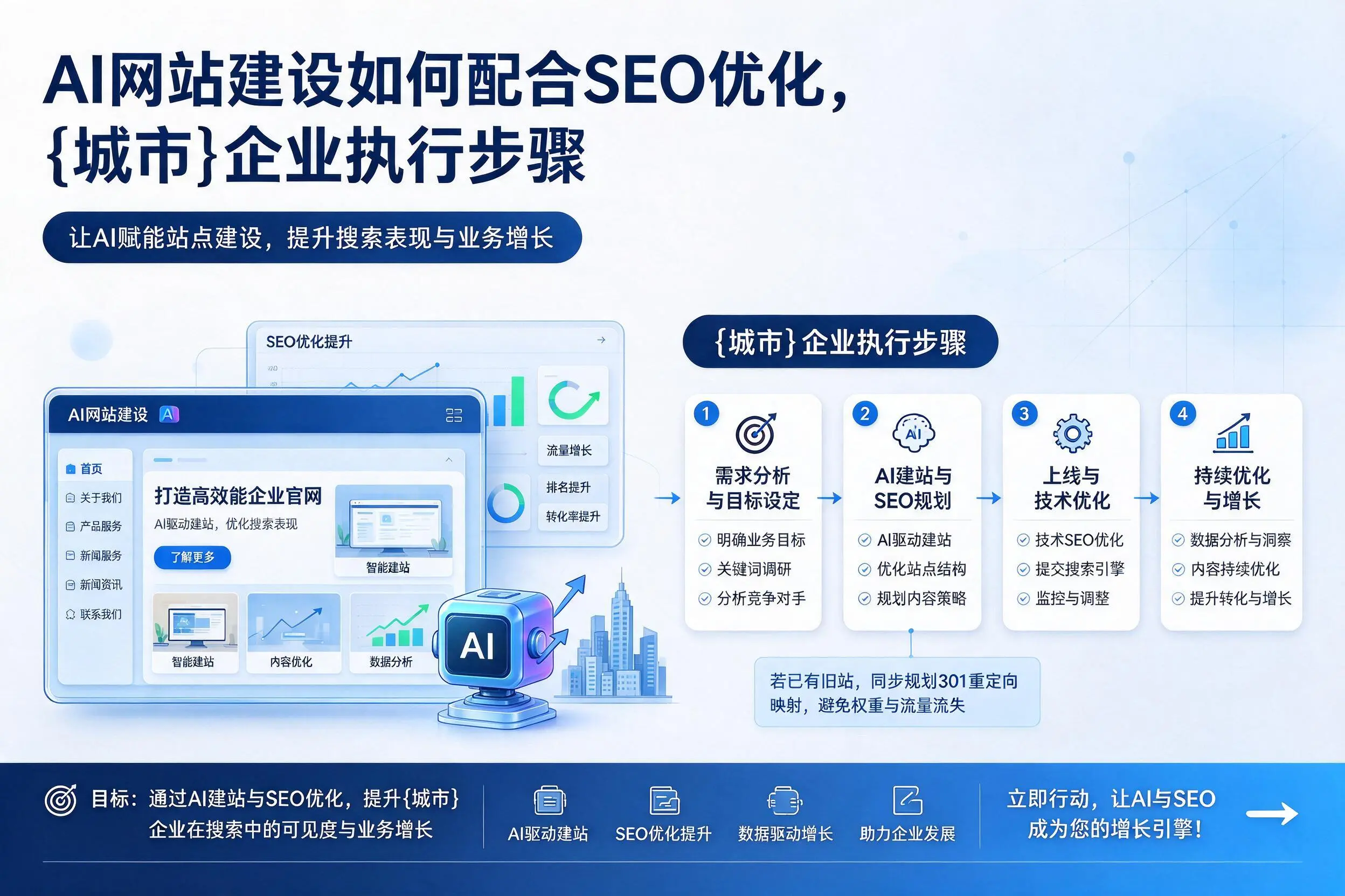 AI网站建设如何配合SEO优化，宁波企业执行步骤